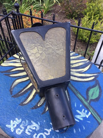 VINTAGE Outdoor Pole Lamp Lantern Street Light Fixture For Parts / Repair Cover