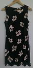 Tommy Hilfiger Sleeveless Black Tan Flower Print Dress Size 4