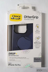 Coque bleue OtterBox OtterGrip Symmetry Series pour iPhone 14 Pro - Photo 1 sur 2