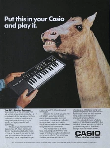 Casio SK-1 1986 muestreador digital anuncio impreso instrumento musical electrónico anuncio - Imagen 1 de 7