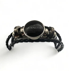 NEU - JOURNEY413 KUNSTLEDER ARMBAND SCHWARZ/SILBER 3 STRÄNGE - VERSTELLBAR - Bild 1 von 11