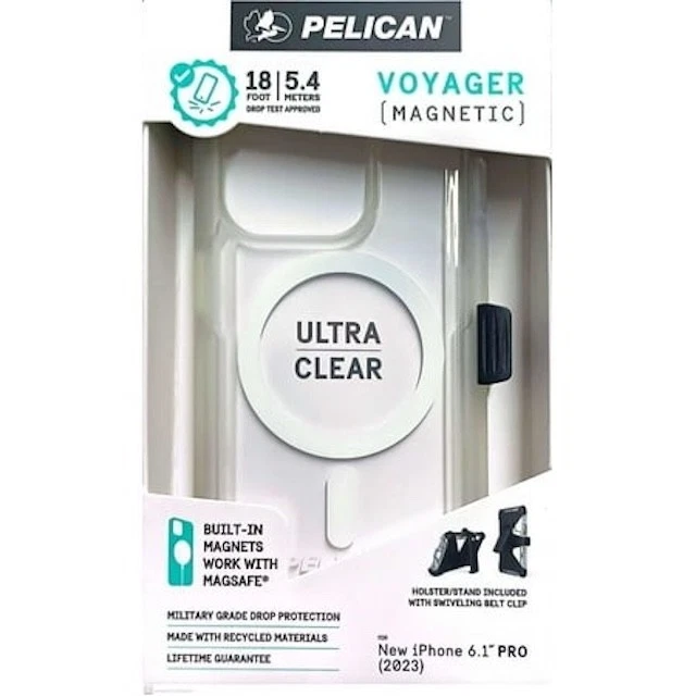 Pelican Voyager Magnetic Series Apple iPhone 15 Pro Clear MagSafe/Holster - Image 1 of 1