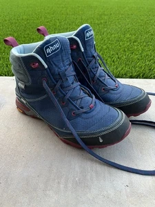 Ahnu Sugarpine Waterproof Hiking Boots - Blue & Gray - Women's Size 9- Vibram - Picture 1 of 16