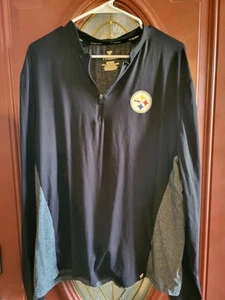 Pullover para hombre Fanatics Pittsburgh Steelers 1/4 cremallera XL negro/gris - Imagen 1 de 5