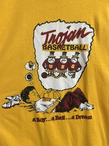 RARE vintage 1980s Russell Athletic USC Trojan Basketball Harold Miner T-shirt L - Bild 1 von 10