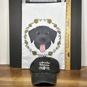 Gorra de béisbol/bandera de jardín combo Labrador Retriever perro mamá gris para mujer OSFA - Imagen 1 de 12