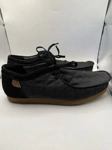 Mens Clark's Shoes Extreme Comfort Collection Black Quilted Size 11 Loafer Laces - Picture 1 of 12