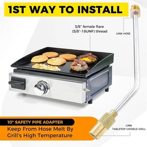 Adaptador de tubo de seguridad de 2 piezas con kit de montaje de conexión rápida para plancha Blackstone - Imagen 1 de 10