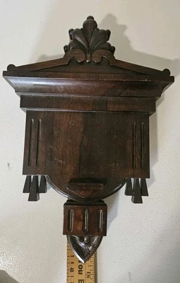 ANTIQUE VICTORIAN WOOD FURNITURE SHELF PEDIMENT  CABINET HOME WALL ART EASTLAKE  - Image 1 of 4