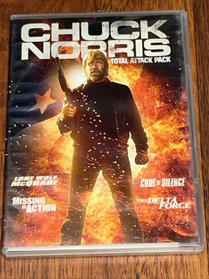 Chuck Norris Total Attack Pack (DVD, 2014, 4-Disc Set). 4 Movie Set - image 1 of 4