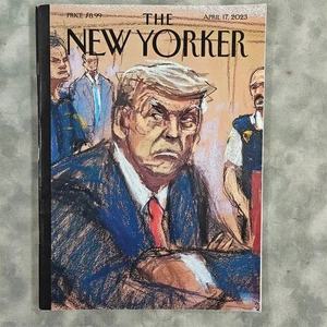 The New Yorker Magazine April 17, 2023 Trump Courtroom Sketch Cover No Label - Picture 1 of 2