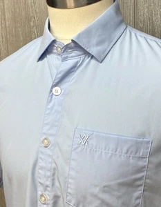 Dixxon Shirt Mens Blue The Harbor Bamboo Blend D-Lux Button Short Sleeve Medium - Picture 1 of 9