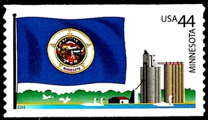 MINNESOTA STATE FLAG US 2009 SCOTT #4299 FLAGS OF OUR NATION SET 3 - 44c STAMP - Picture 1 of 2