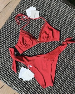 La Perla 2 Piece Bikini Swim Set Sparkle Red | US6 Top, US4 Bottom - Picture 1 of 14
