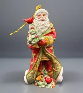 Campana navideña vintage de vidrio Fitz and Floyd Bellacara adorno - Imagen 1 de 10