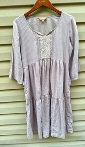 April Cornell Talla M Polvoriento Lila Algodón Pradera Boho Vestido Cottagecore Jardín - Imagen 1 de 6