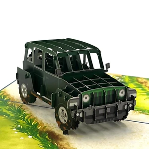 Pop Up Grußkarte Offroad Abenteuer Overland SUV Jeep Liebhaber Natur Karte Straße - Bild 1 von 9