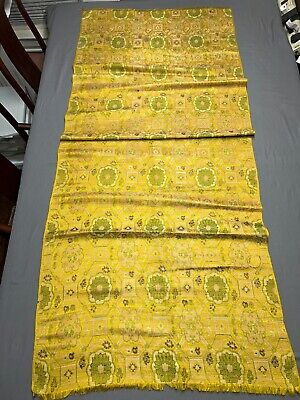 Antique Chinese Yellow Silk Ground Auspicious Brocade - Qing  清代黄地宝相花吉祥纹织锦 • 1,281.21$