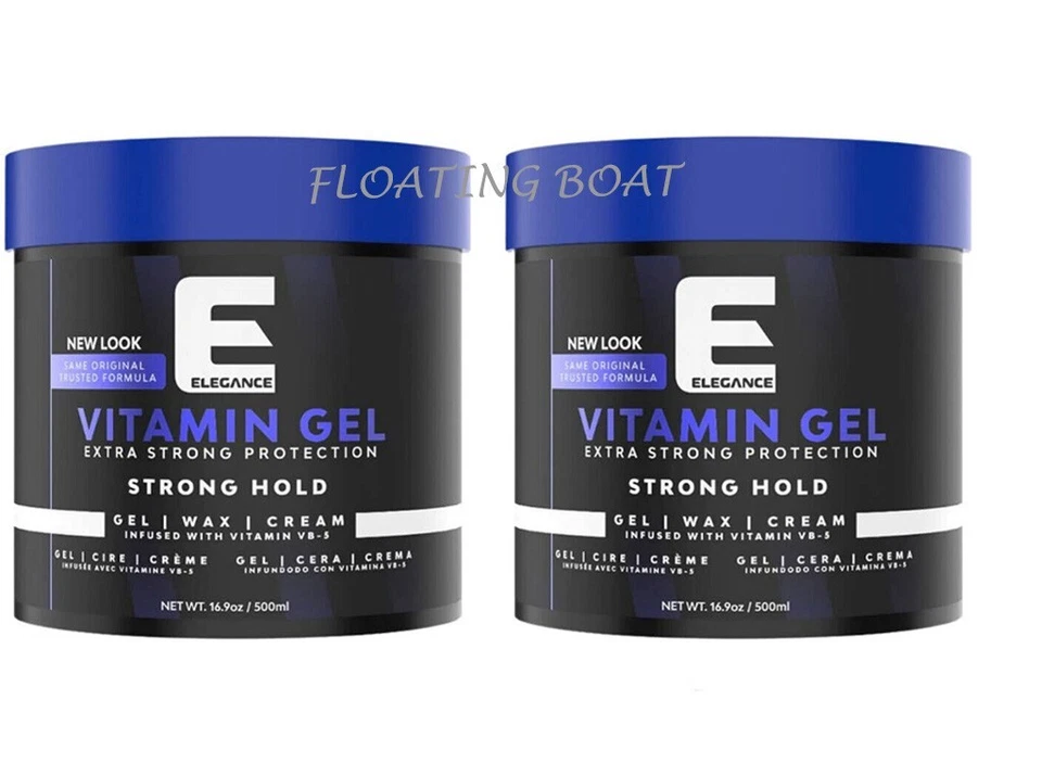 2x Elegance Hair Gel Vitamin Extra Strong Hold Protection Styling 16.9 oz /500ml - Image 1 of 4
