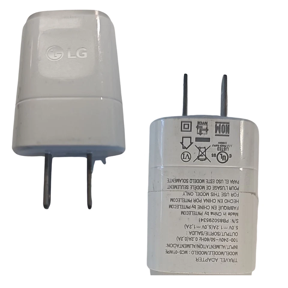 Power Adapter Brick Wall USB Charger 5V 1.2A for LG G8 V40 G7 ThinQ V20 Q70 - Image 1 of 4