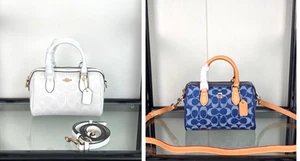 Coach CY742 Mini Rowan Crossbody Bag Signature White / Blue ( Brown) Outlet - Bild 1 von 19