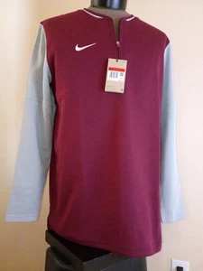Nike Dri-Fit Burgandy/Gray 1/4 Zip Football Pullover Jacket - NWT Large - Picture 1 of 5