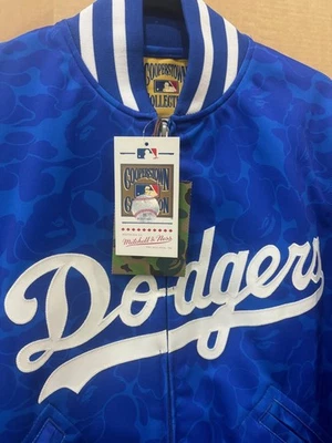 BAPE x Mitchell & Ness Dodgers Jacket Blue (Small)  FW2019 world series champion - Image 1 of 3