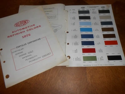 1972 PLYMOUTH DODGE CHRYSLER ИМПЕРСКАЯ КРАСКА ЦВЕТ СКОЛЫ БРОШЮРА 32 СКОЛЫ И МНОГОЕ ДРУГОЕ - Изображение 1 из 2