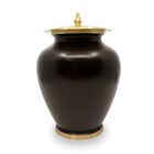 Beautiful+high+quality+cremation+urn+adult+human%2C+all+brass+deep-brown