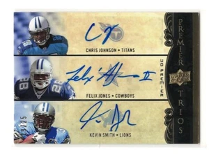 2009 UD Premier Trios Chris Johnson Felix Jones Kevin Smith Triple Auto RC /25 - Picture 1 of 2