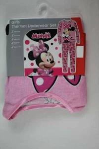 Girls Thermal Underwear Set Disney Minnie Mouse Size 10 Shirt Top Pants 2 Piece - Picture 1 of 3