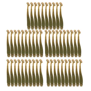 50PC 5cm Soft Plastic Fishing Lures T Tail Grub Worm Baits Fish Tackle Accessory - Picture 1 of 12