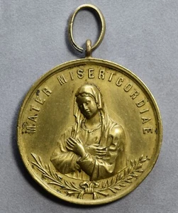 Medaglia devozionale votiva Madonna della Misericordia Napoli 1875 Alfa ed Omega - Picture 1 of 2