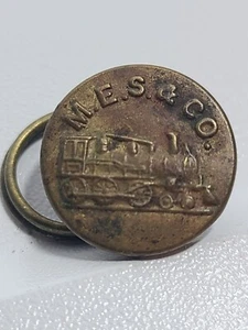 M.E.S. & CO Botón Uniforme Ferroviario 1/2" Latón Dos Piezas Vástago Oscilante RARO Fabricante - Imagen 1 de 7