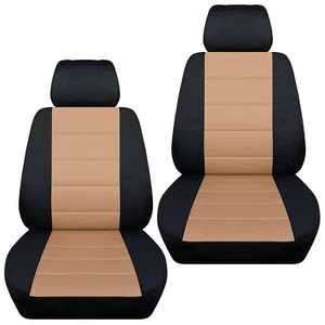 Juego de fundas de asiento de coche delanteras para Ford Escape 2005-2020 negras y bronceadas - Imagen 1 de 1