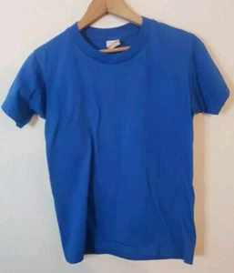 Vintage 80s Lot Of 5 Screen Stars Blank T-Shirts Youth 14-16 single stitch Blue - Picture 1 of 14
