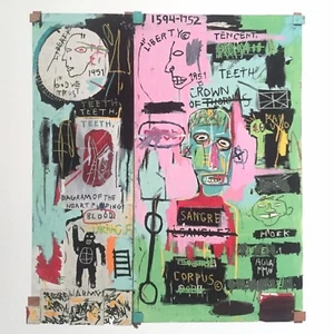 JEAN MICHEL BASQUIAT FINE ART LITHOGRAPH POP ART PRINT "IN ITALIAN" 1983 - Picture 1 of 10