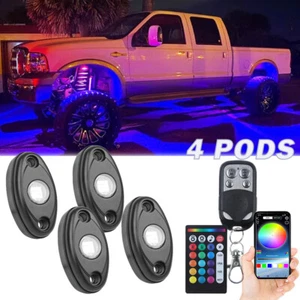 4 Pod LED Rock Lights Kit Underbody Music Neon For Chevrolet Silverado 1500 2500 - Picture 1 of 17