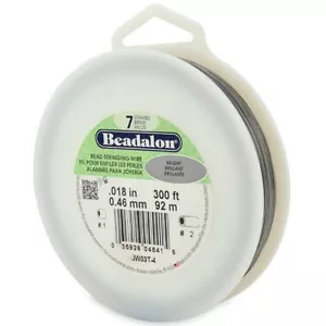 Alambre de cuerda de cuentas Beadalon BRILLANTE 0,018" 7 hebras alambre flexible - carrete a granel de 300 ft - Imagen 1 de 1