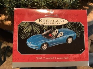 1998 Hallmark Keepsake Christmas Ornament 1998 CORVETTE Blue Convertible - Picture 1 of 2