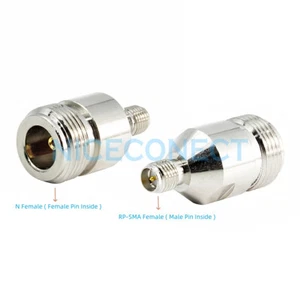 2x RP-SMA hembra (pin macho) a hembra tipo N adaptador conector coaxial adaptador - Imagen 1 de 6