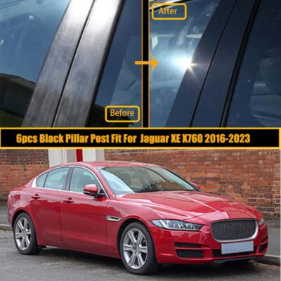 6x aptos para Jaguar XE X760 2016-2023 negro ventana puerta pilar postes cubierta embellecedores Foto 1 de 4