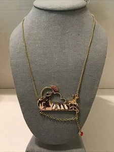 Disney Mary Poppins Collar Carrusel Caballo, Topper, Paraguas Color Dorado 18” Nuevo con Etiquetas - Imagen 1 de 5
