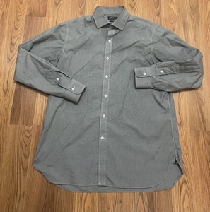 Polo Ralph Lauren Shirt Mens Large 16.5 34/35 Gray Dress Button Down Easy Care - Picture 1 of 11