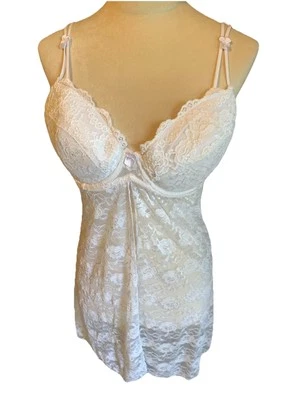 Lencería Babydoll Rampage Intimates 3X de encaje blanco talla grande ropa de dormir nupcial Foto 1 de 4
