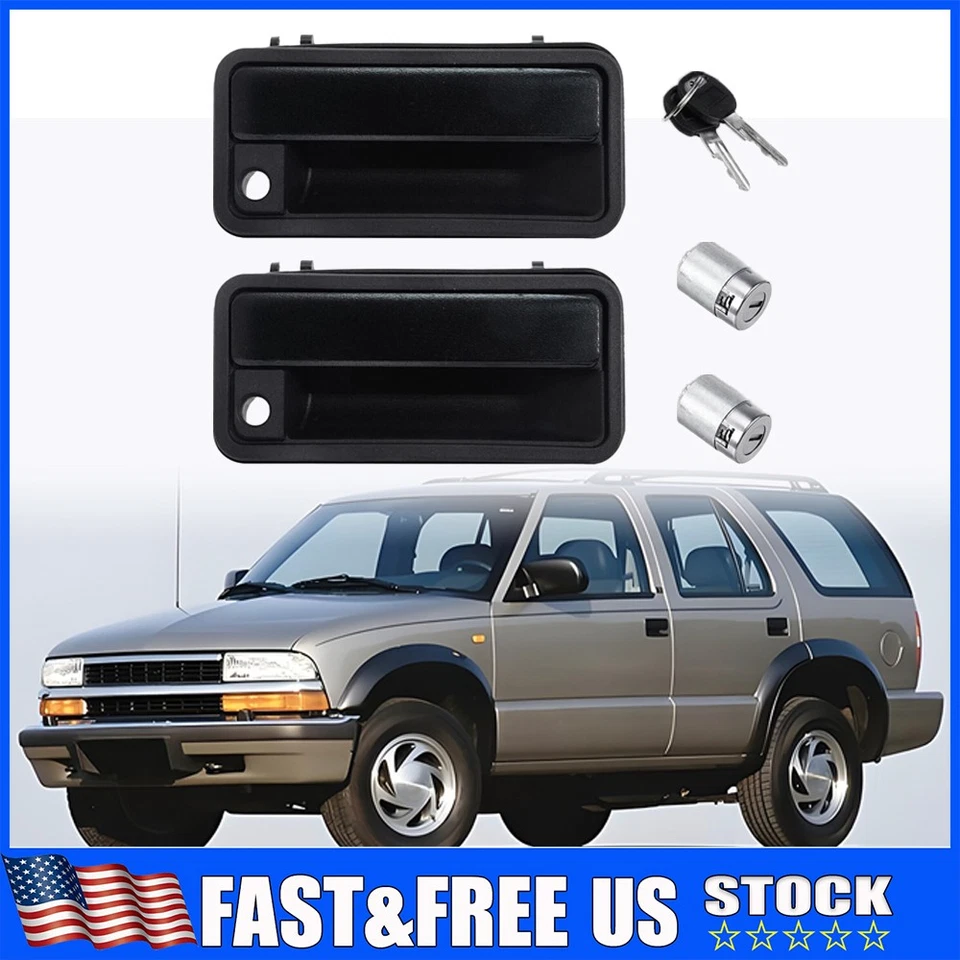 Цилиндр замка и ручки передней внешней двери для 88-94 Chevrolet C1500 GMC K1500 - Изображение 1 из 4