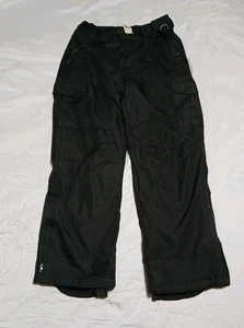 SWISS TECH Black Insulated Ski Snow Cargo Pants Medium 32 - 34 Frayed Heels - Picture 1 of 9