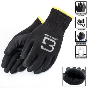 Safety Winter Insulated Double Lining Rubber Coated Work Gloves -BGWANS-BK - Picture 1 of 3
