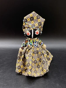 African Folk Art Ndebele Tribal Beaded Doll South Africa Fertility 6.5” - Picture 1 of 10