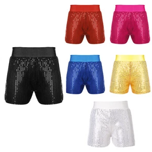 Girls Shorts Hip Hop Costumes Kids Hot Pants Disco Bottoms Dance Dancewear Soft - Picture 1 of 66